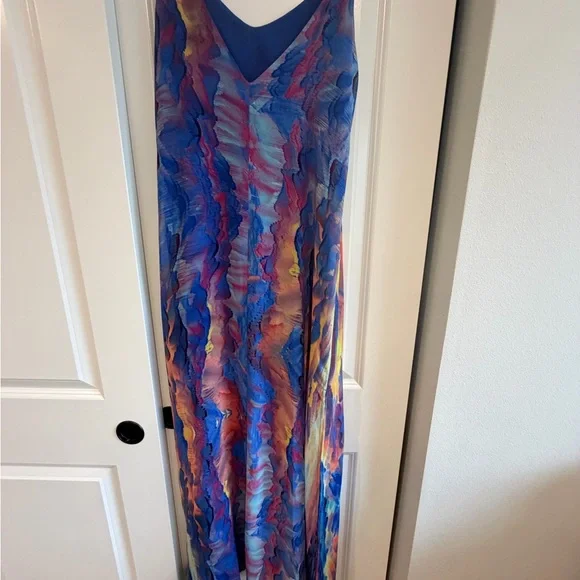 Lulu's Vibrant Blue and Multicolor Maxi Dress - Picture 5 of 6